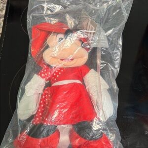 adidas Red and White Minnie Mouse Plush